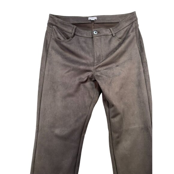 J. Jill Womens Faux Suede Pants Size 14 Soft Brown - Picture 6 of 10